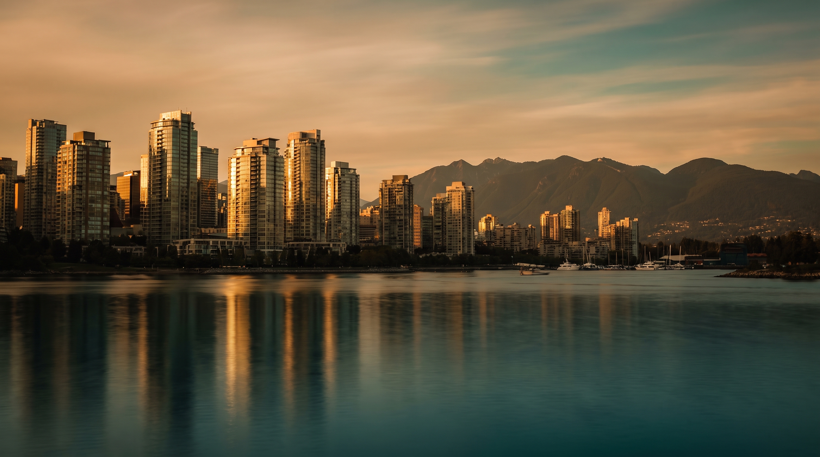 Editorial React UI composed against a Vancouver skyline